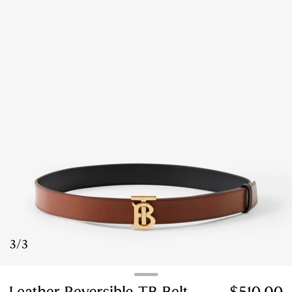 Burberry TB Leather Reversible Belt - Picture 2 of 9